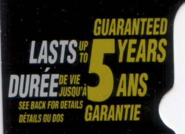 Lasts up to 5 Years